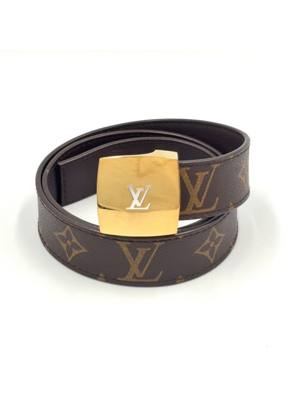 Louis Vuitton Ceinture Brown Belt Gold